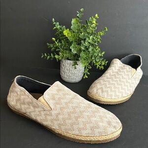Patara Beige Chevron Slip-On Shoes